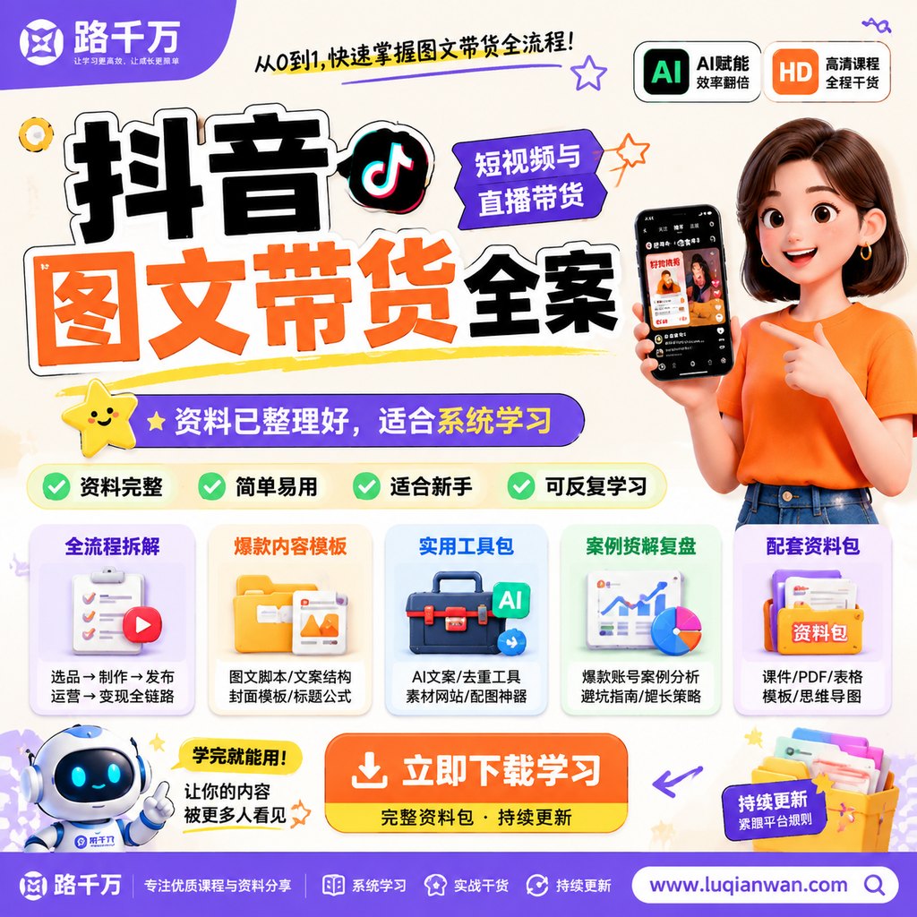 抖音图文带货全案课程主图