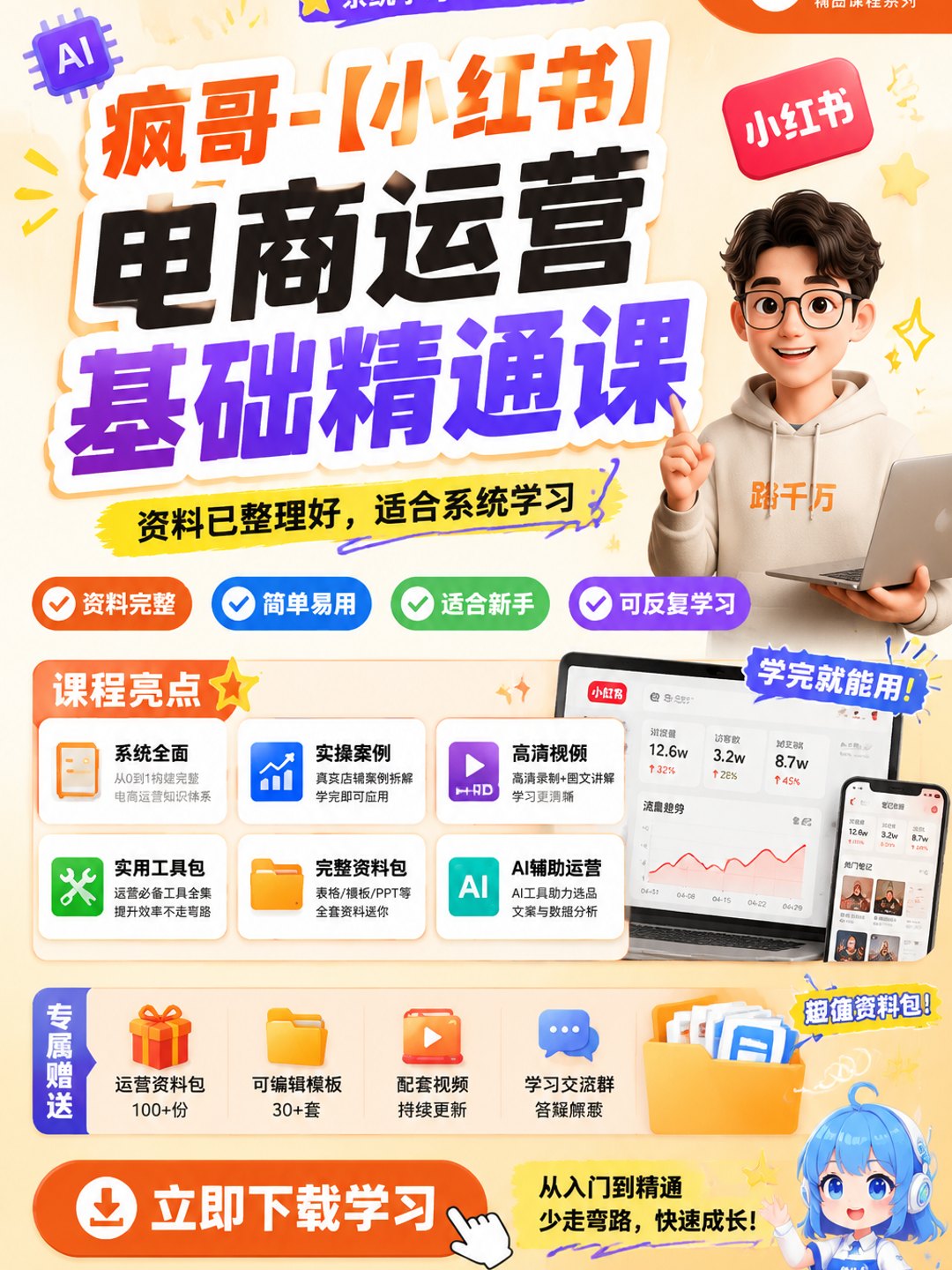 疯哥-【小红书】电商运营基础精通课课程资料