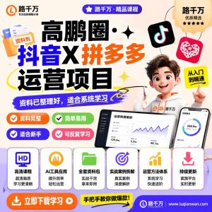 抖音拼多多运营课程：短视频带货项目系统学习指南