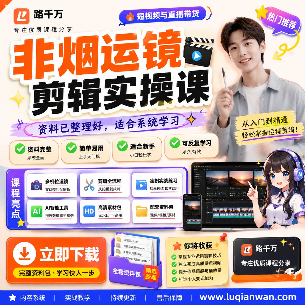 非烟运镜剪辑实操课课程主图