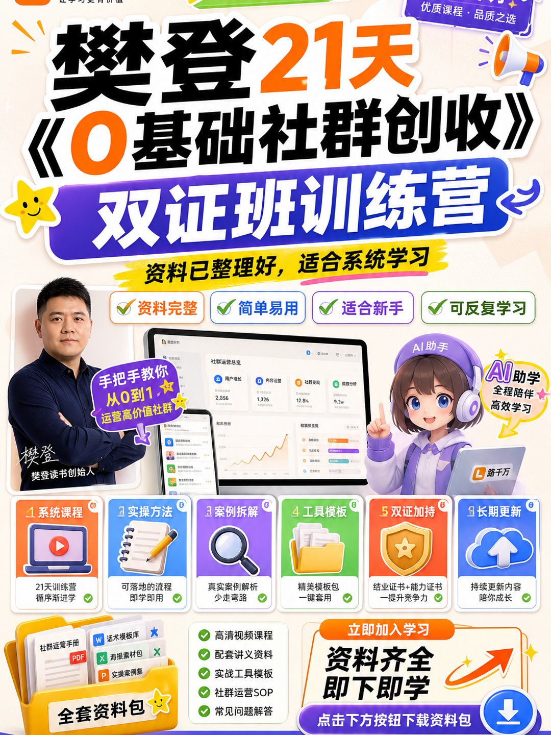 樊登21天《0基础社群创收》双证班训练营课程资料