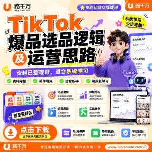 TikTok爆品选品逻辑及运营思路课程资料:适合新手梳理思路的实操学习包