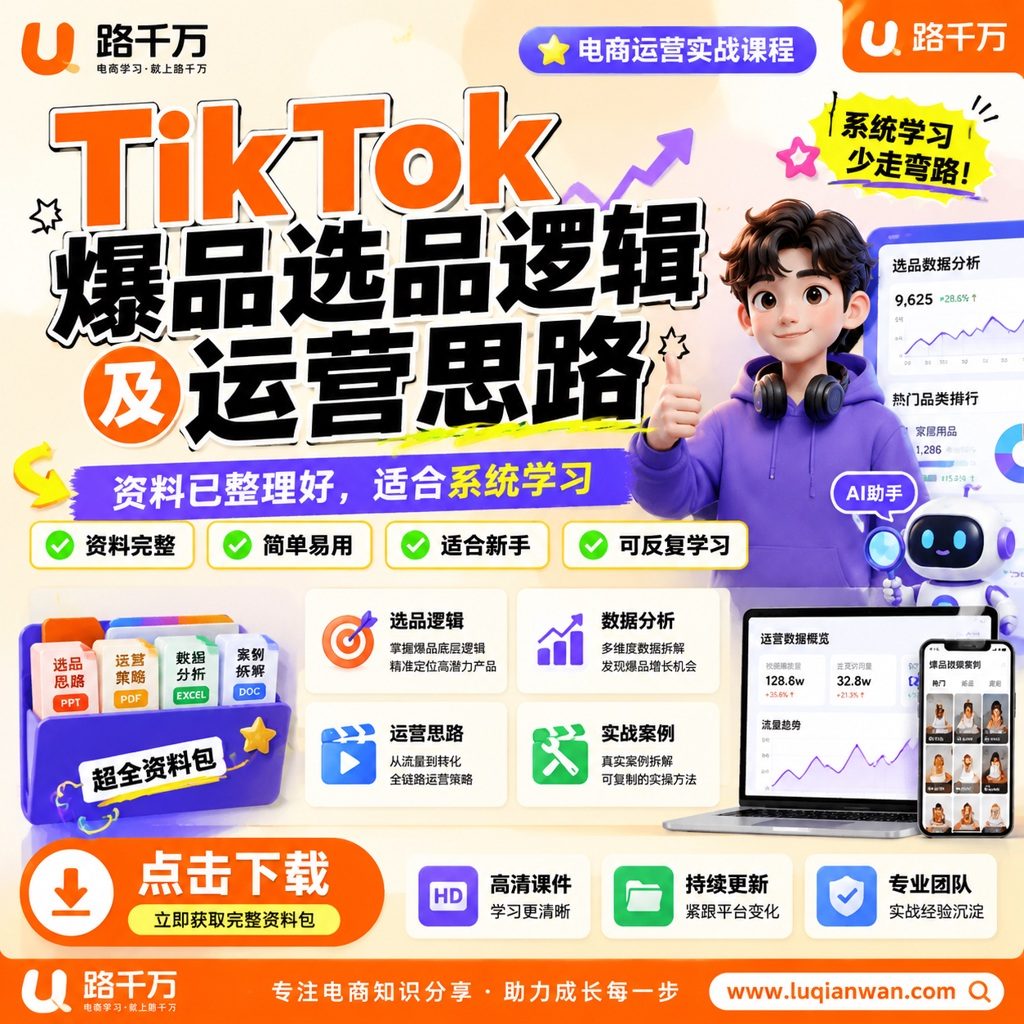 TikTok爆品选品逻辑及运营思路课程主图