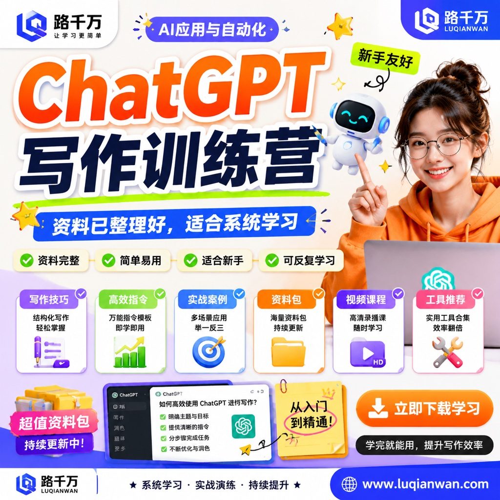 ChatGPT写作训练营课程主图