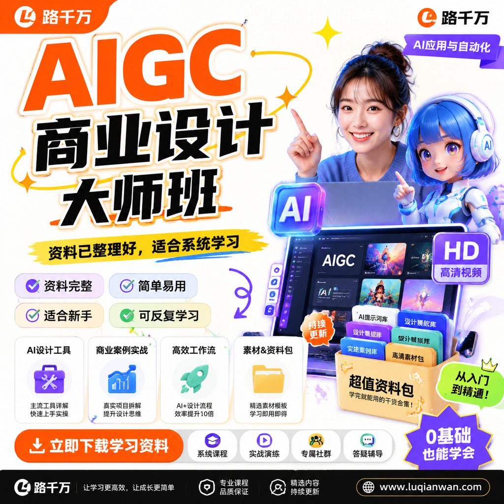 AIGC商业设计大师班课程主图