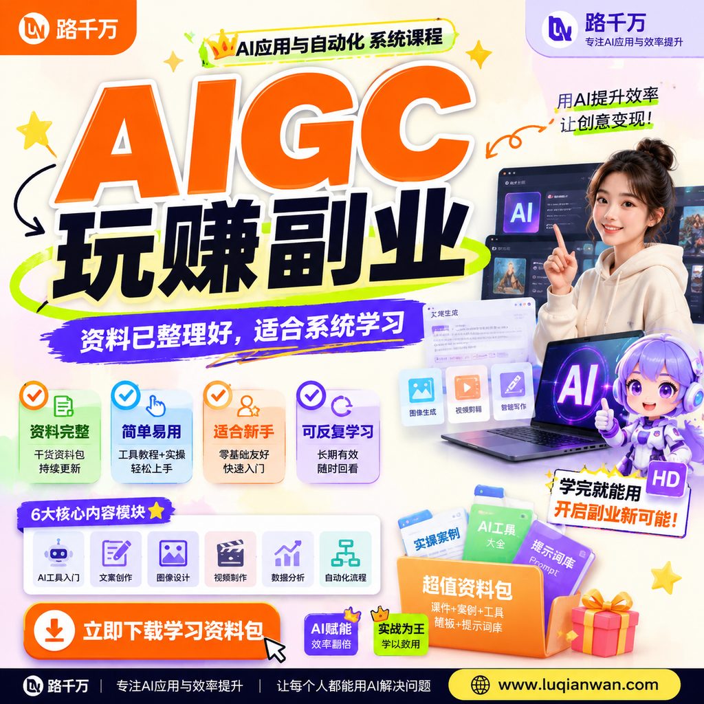 AIGC玩赚副业课程主图