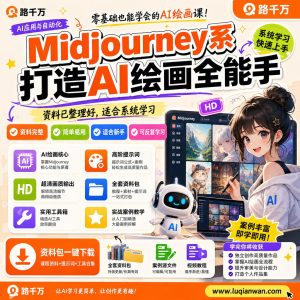 Midjourney系打造AI绘画全能手课程资料:适合新手梳理思路的实操学习包