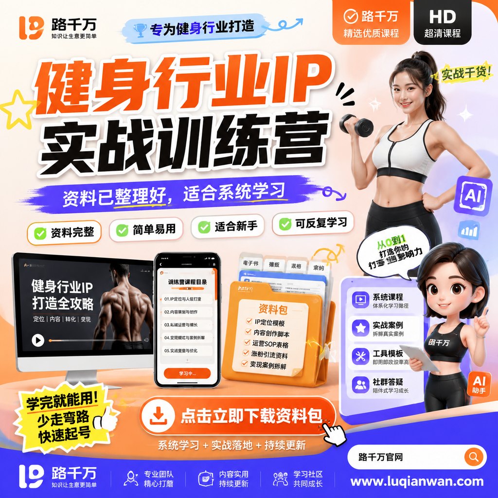 健身行业IP实战训练营课程主图