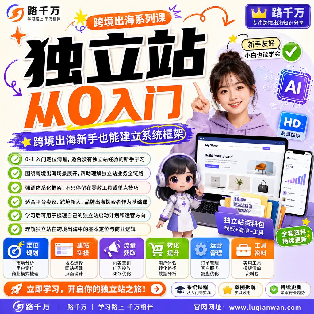 掘金独立站,0-1体系化入门课程主图