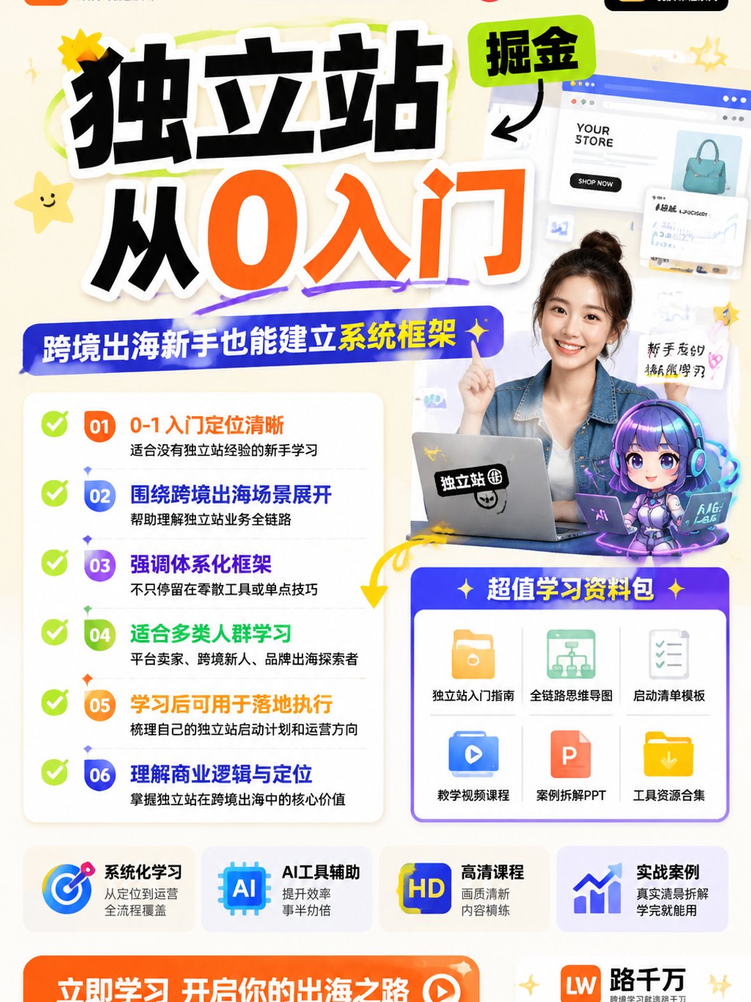 掘金独立站,0-1体系化入门课程资料
