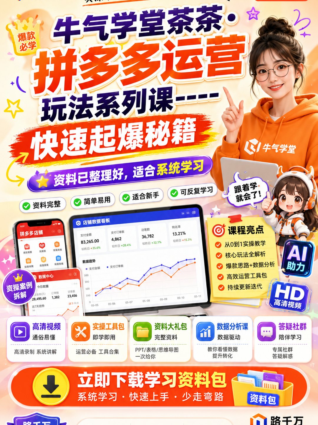 牛气学堂茶茶•拼多多运营玩法系列课----快速起爆秘籍课程资料