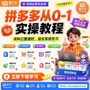 拼多多实操教程:从0到1掌握店铺运营与基础执行完整流程