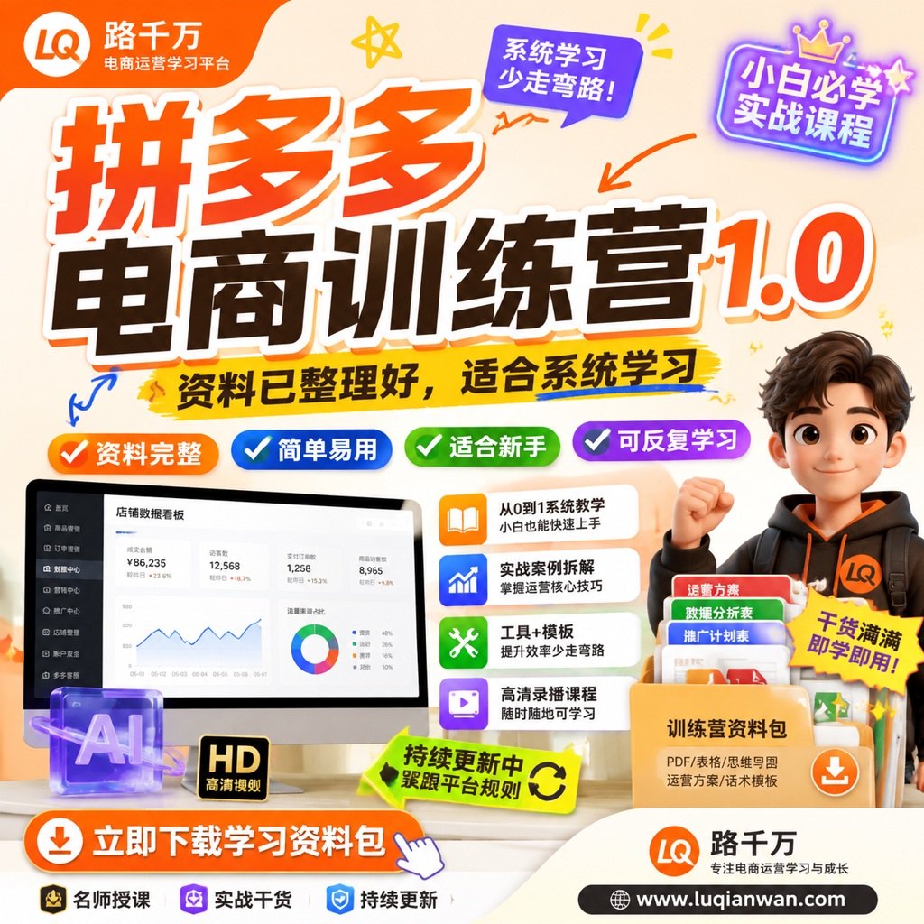 拼多多电商训练营1.0课程主图