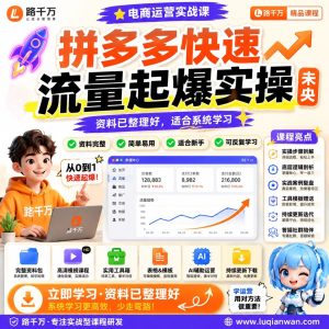 拼多多快速流量起爆实操课程:电商运营方法解析