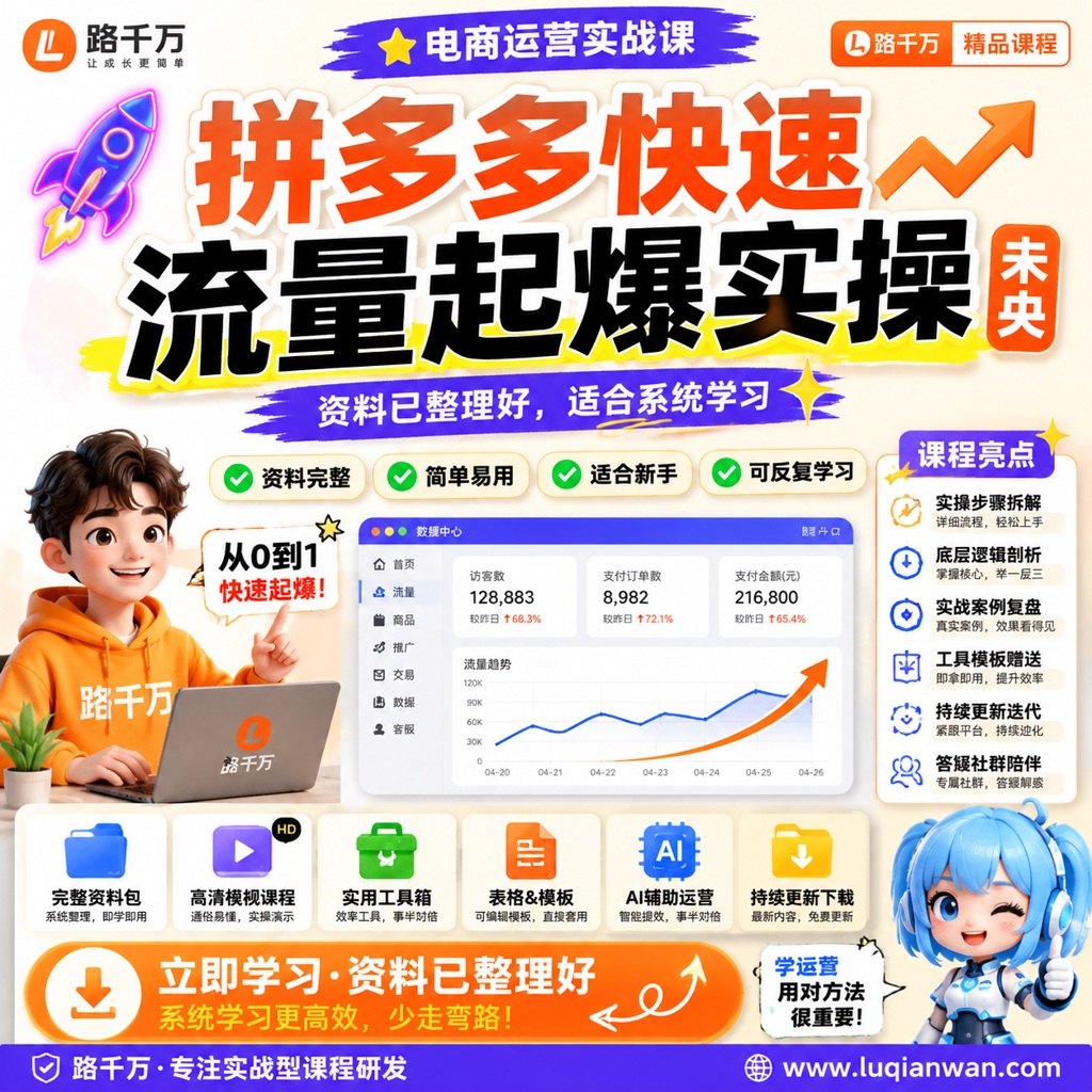 拼多多快速流量起爆实操(未央)课程主图