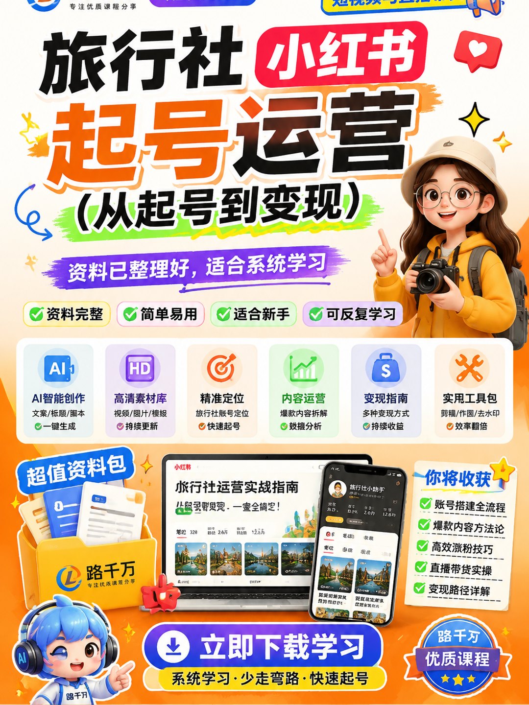 旅行社小红书起号运营（从起号到变现）课程资料