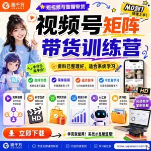 视频号矩阵带货训练营：从账号布局到内容转化的系统学习