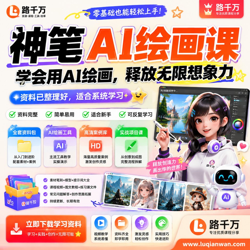 神笔AI绘画课-学会用AI绘画，释放无限想象力课程主图
