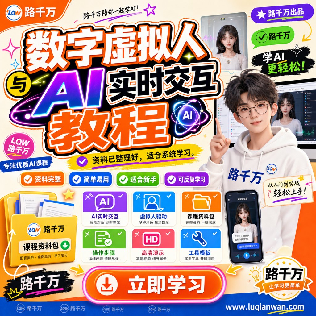 数字虚拟人与AI实时交互教程课程主图