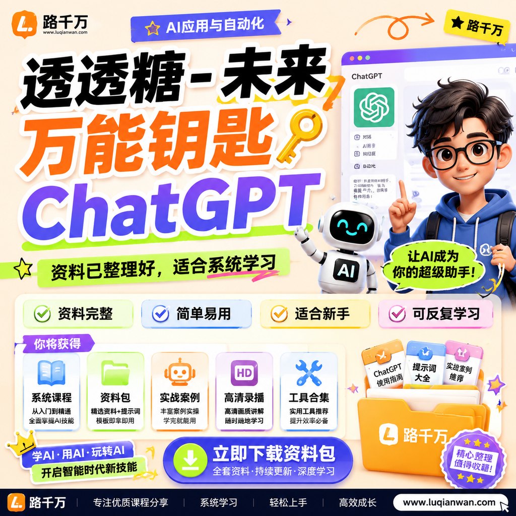 透透糖-未来万能钥匙ChatGPT课程主图