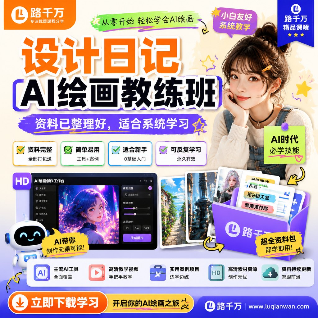 设计日记AI绘画教练班课程主图
